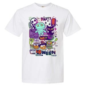 Halloween Party Doodles Garment-Dyed Heavyweight T-Shirt