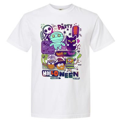 Halloween Party Doodles Garment-Dyed Heavyweight T-Shirt