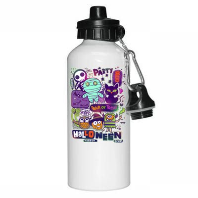 Halloween Party Doodles Aluminum Water Bottle