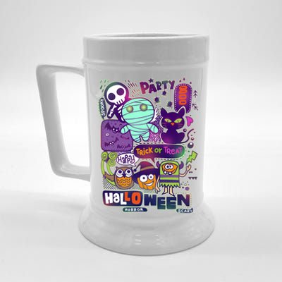 Halloween Party Doodles Beer Stein