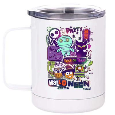 Halloween Party Doodles 12 oz Stainless Steel Tumbler Cup