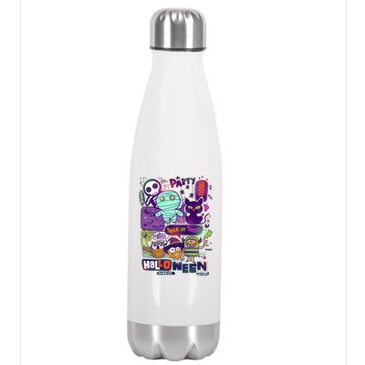 Halloween Party Doodles Stainless Steel Insulated Water Bottle