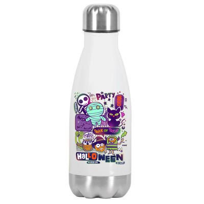 Halloween Party Doodles Stainless Steel Insulated Water Bottle