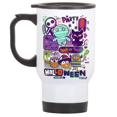 Halloween Party Doodles Stainless Steel Travel Mug