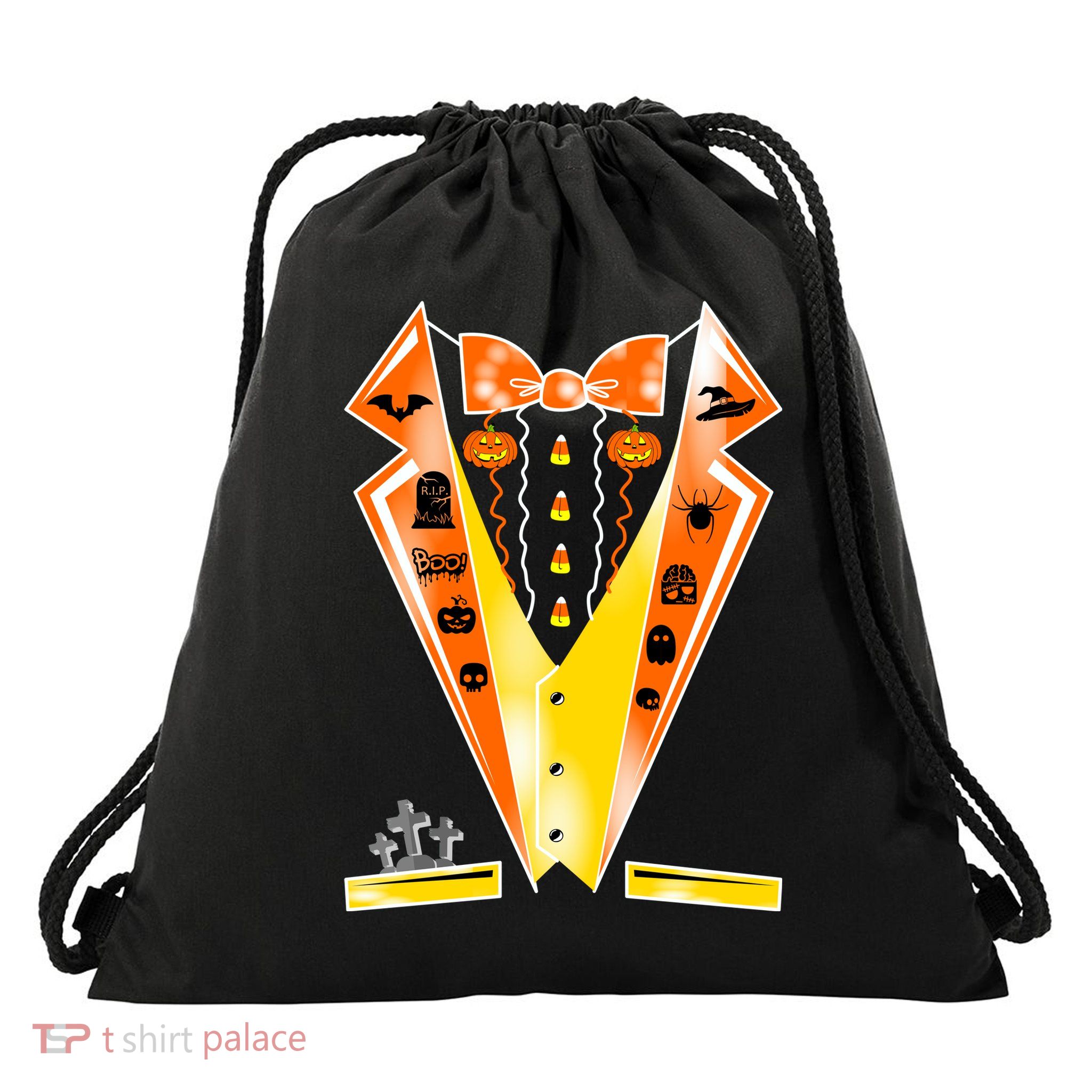 Halloween Party Tuxedo Tux Drawstring Bag