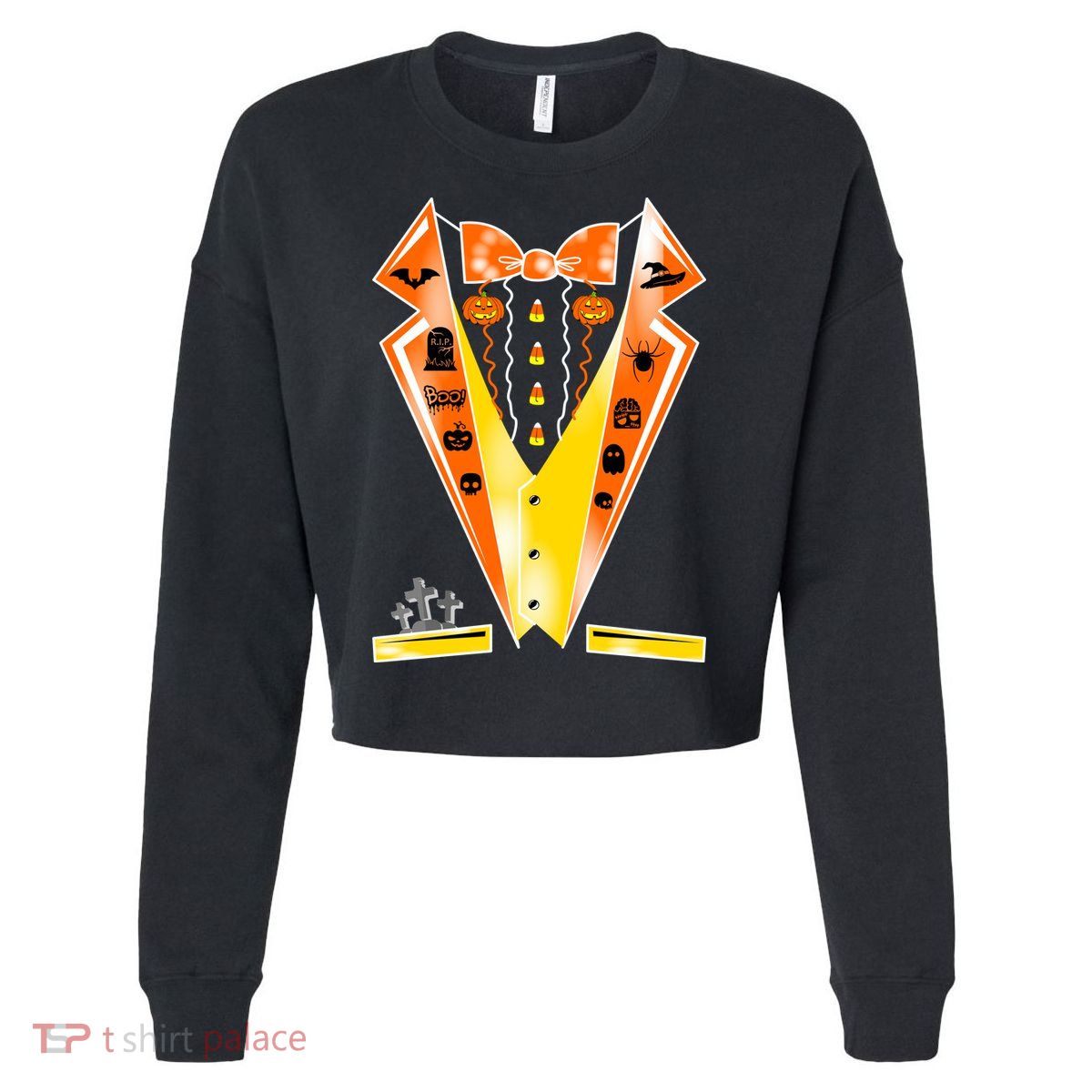 Halloween Party Tuxedo Tux Cropped Pullover Crew