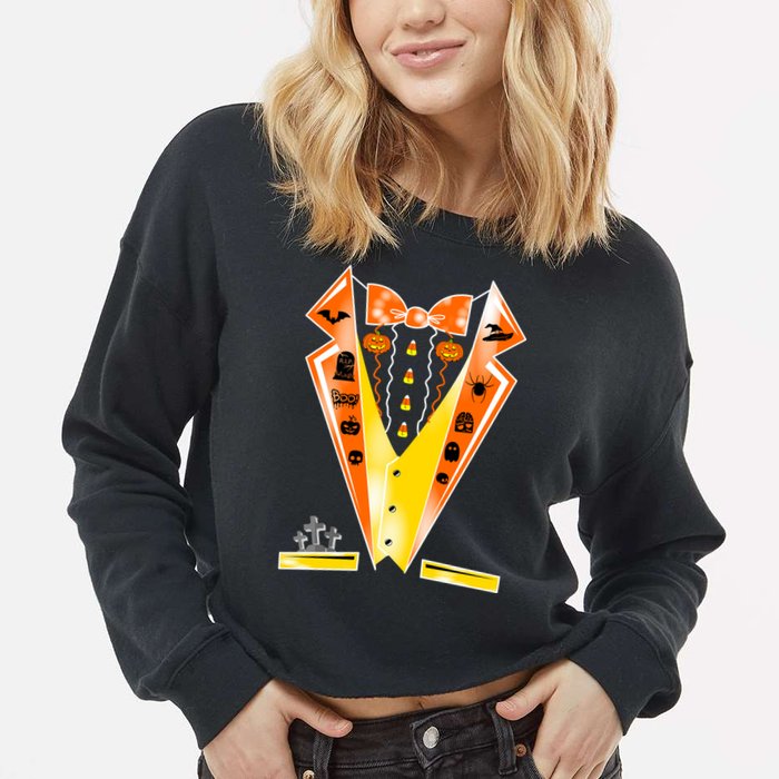 Halloween Party Tuxedo Tux Cropped Pullover Crew