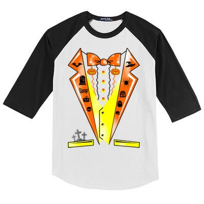 Halloween Party Tuxedo Tux Kids Colorblock Raglan Jersey