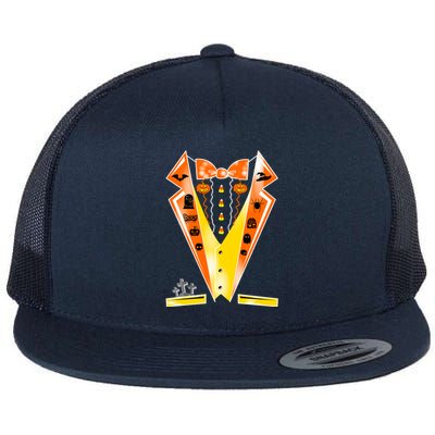 Halloween Party Tuxedo Tux Flat Bill Trucker Hat