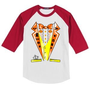 Halloween Party Tuxedo Tux Kids Colorblock Raglan Jersey