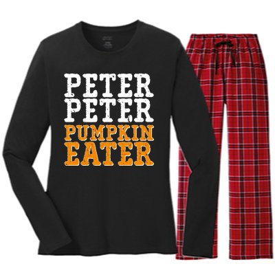 Halloween Peter Peter Pumpkin Eater Women's Long Sleeve Flannel Pajama Set 