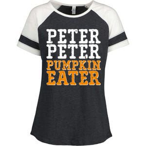 Halloween Peter Peter Pumpkin Eater Enza Ladies Jersey Colorblock Tee