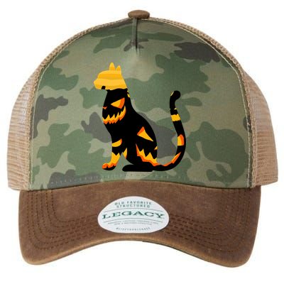 Halloween Pumpkin Cat Legacy Tie Dye Trucker Hat