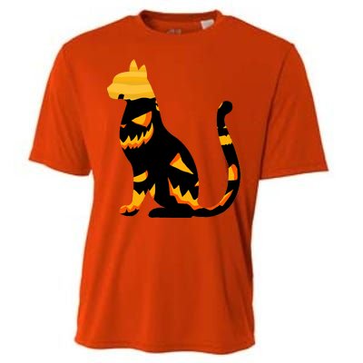 Halloween Pumpkin Cat Cooling Performance Crew T-Shirt