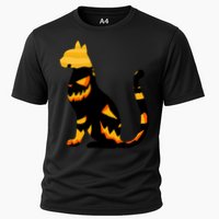Halloween Pumpkin Cat Cooling Performance Crew T-Shirt