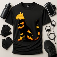Halloween Pumpkin Cat Cooling Performance Crew T-Shirt