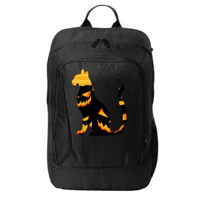 Halloween Pumpkin Cat City Backpack