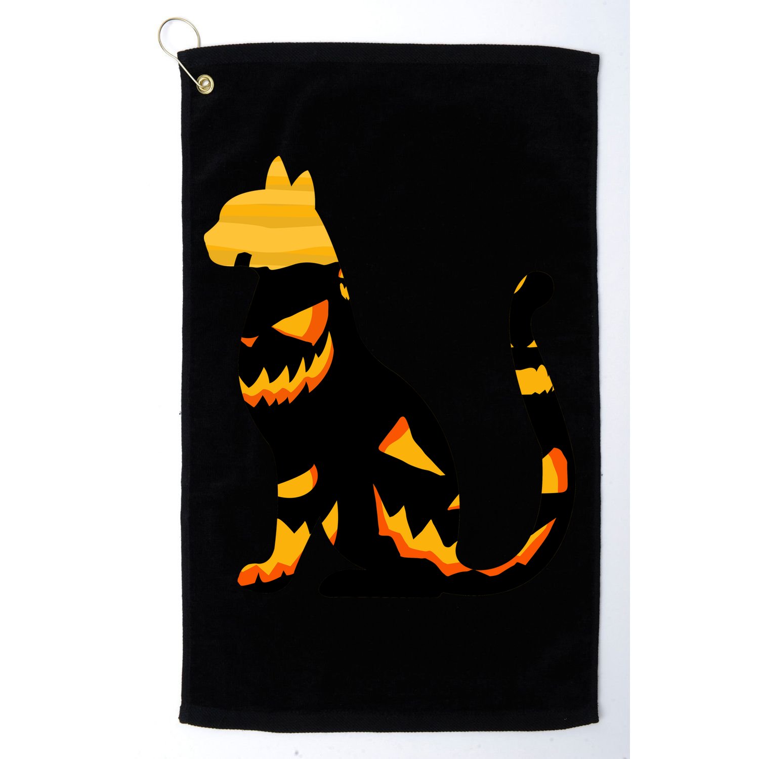 Halloween Pumpkin Cat Golf Towel