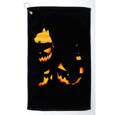 Halloween Pumpkin Cat Platinum Collection Golf Towel