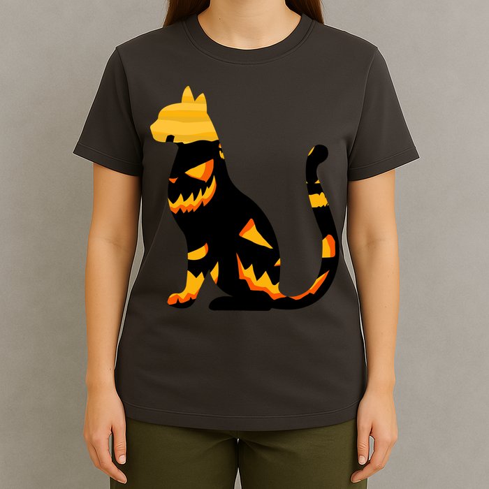 Halloween Pumpkin Cat T-Shirt