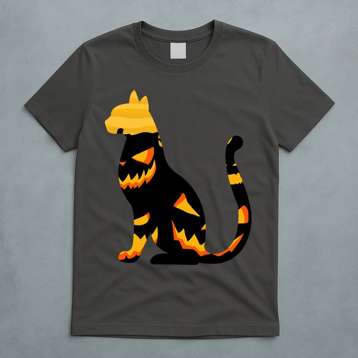 Halloween Pumpkin Cat T-Shirt