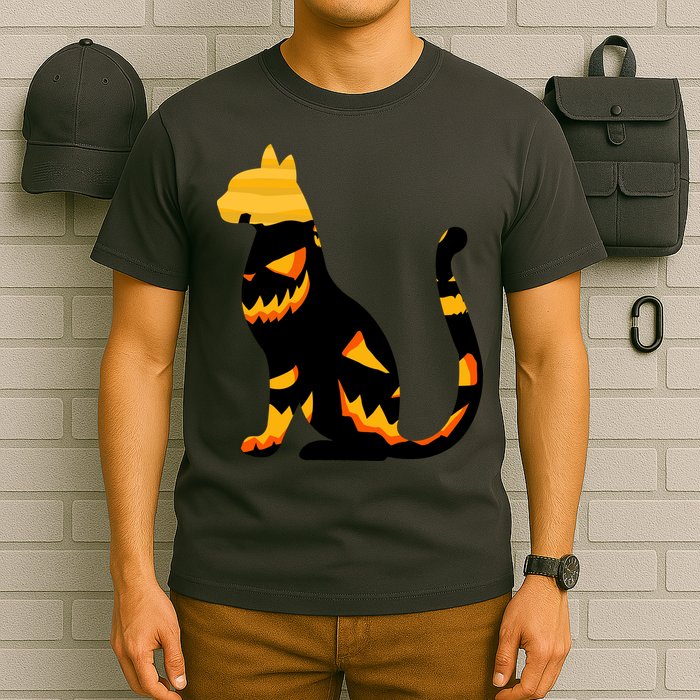 Halloween Pumpkin Cat T-Shirt