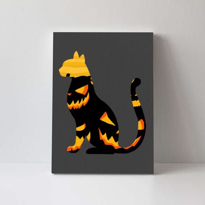 Halloween Pumpkin Cat Canvas