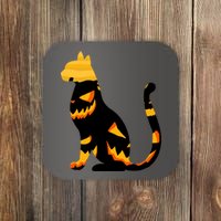 Halloween Pumpkin Cat Coaster