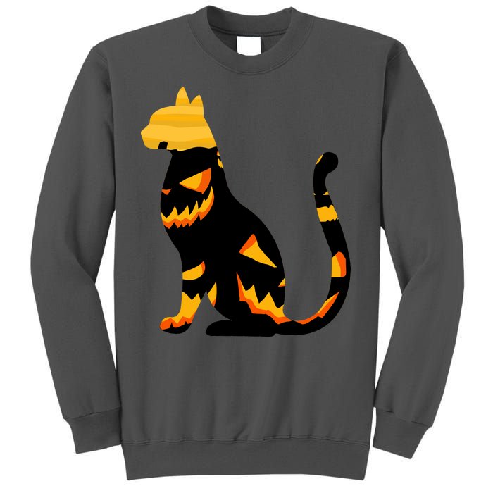 Halloween Pumpkin Cat Tall Sweatshirt