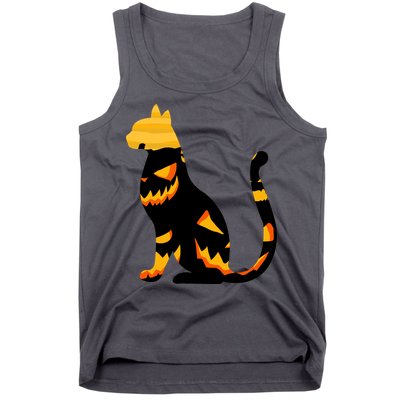 Halloween Pumpkin Cat Tank Top