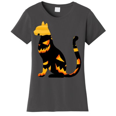 Halloween Pumpkin Cat Women's T-Shirt