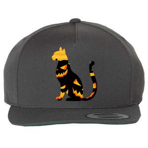 Halloween Pumpkin Cat Wool Snapback Cap