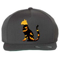 Halloween Pumpkin Cat Wool Snapback Cap