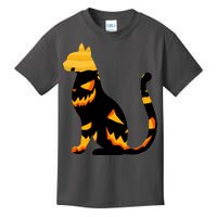 Halloween Pumpkin Cat Kids T-Shirt