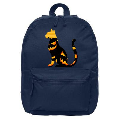 Halloween Pumpkin Cat 16 in Basic Backpack