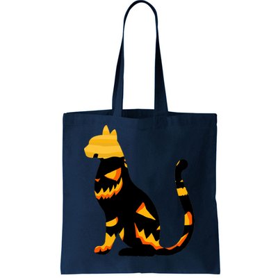 Halloween Pumpkin Cat Tote Bag