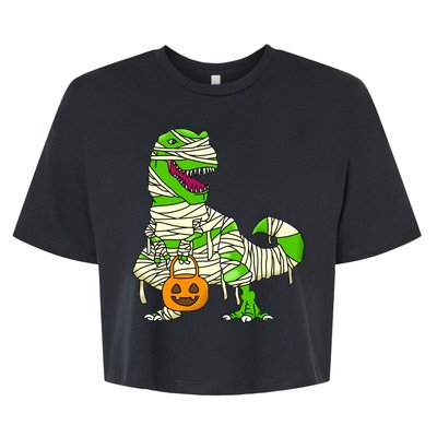 Halloween Pumpkin Dinosaur Bella+Canvas Jersey Crop Tee