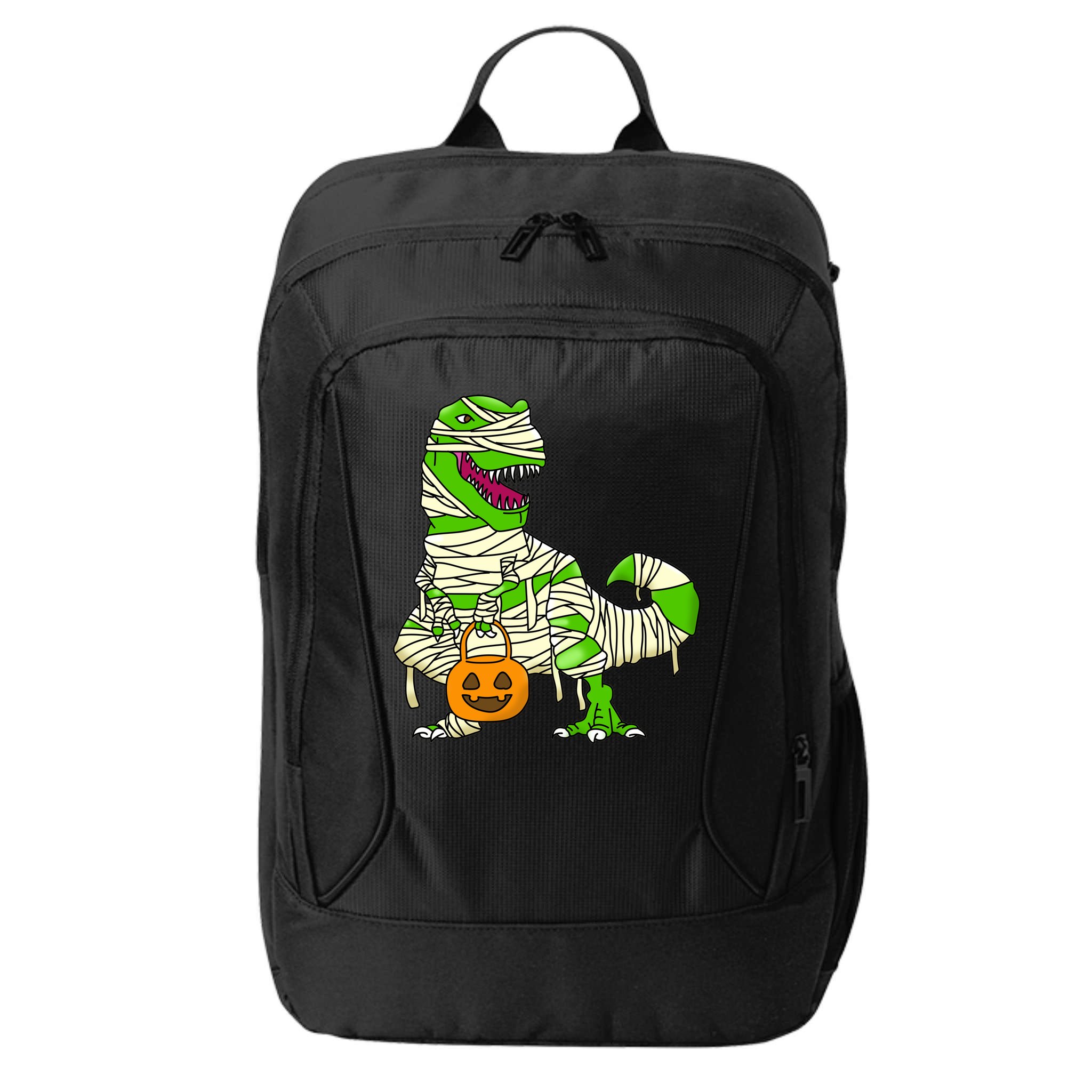 Halloween Pumpkin Dinosaur City Backpack