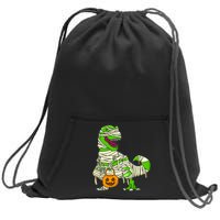 Halloween Pumpkin Dinosaur Sweatshirt Cinch Pack Bag