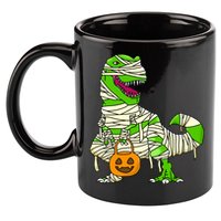 Halloween Pumpkin Dinosaur 11oz C Handle Ceramic Mug