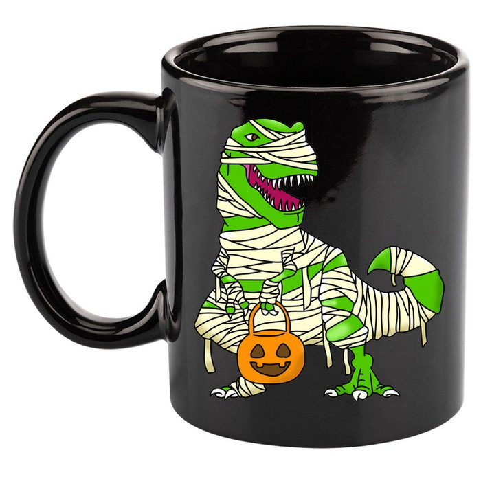 Halloween Pumpkin Dinosaur 11oz C Handle Ceramic Mug