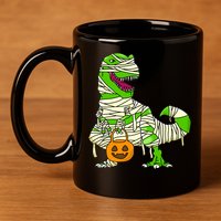 Halloween Pumpkin Dinosaur 11oz C Handle Ceramic Mug