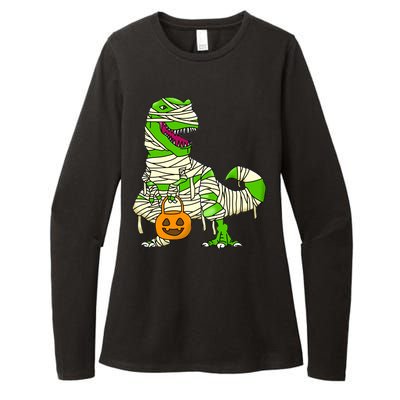 Halloween Pumpkin Dinosaur Womens CVC Long Sleeve Shirt