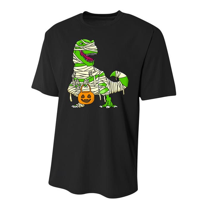 Halloween Pumpkin Dinosaur Youth Performance Sprint T-Shirt