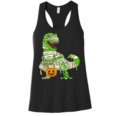 Halloween Pumpkin Dinosaur Women's Racerback Tank