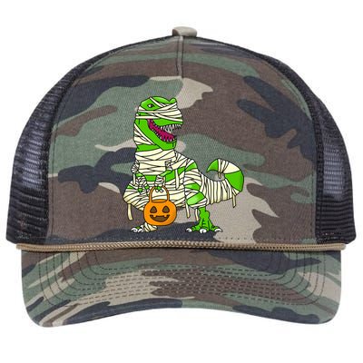 Halloween Pumpkin Dinosaur Retro Rope Trucker Hat Cap