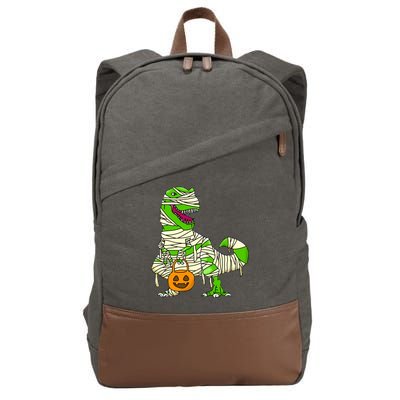 Halloween Pumpkin Dinosaur Cotton Canvas Backpack