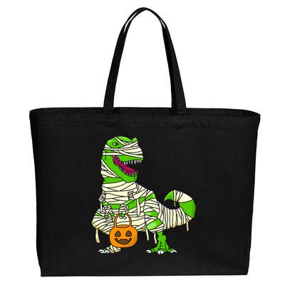 Halloween Pumpkin Dinosaur Cotton Canvas Jumbo Tote