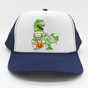 Halloween Pumpkin Dinosaur Trucker Hat