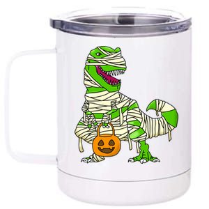 Halloween Pumpkin Dinosaur 12 oz Stainless Steel Tumbler Cup